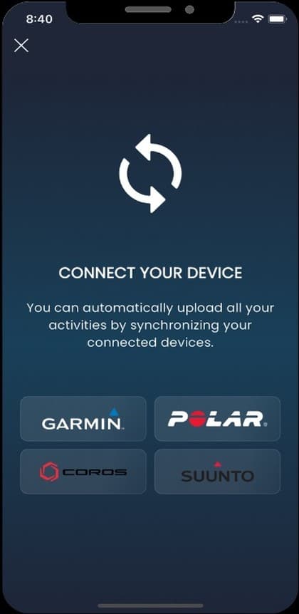 Mauna app: connect a Garmin, Polar, Coros or Suunto device
