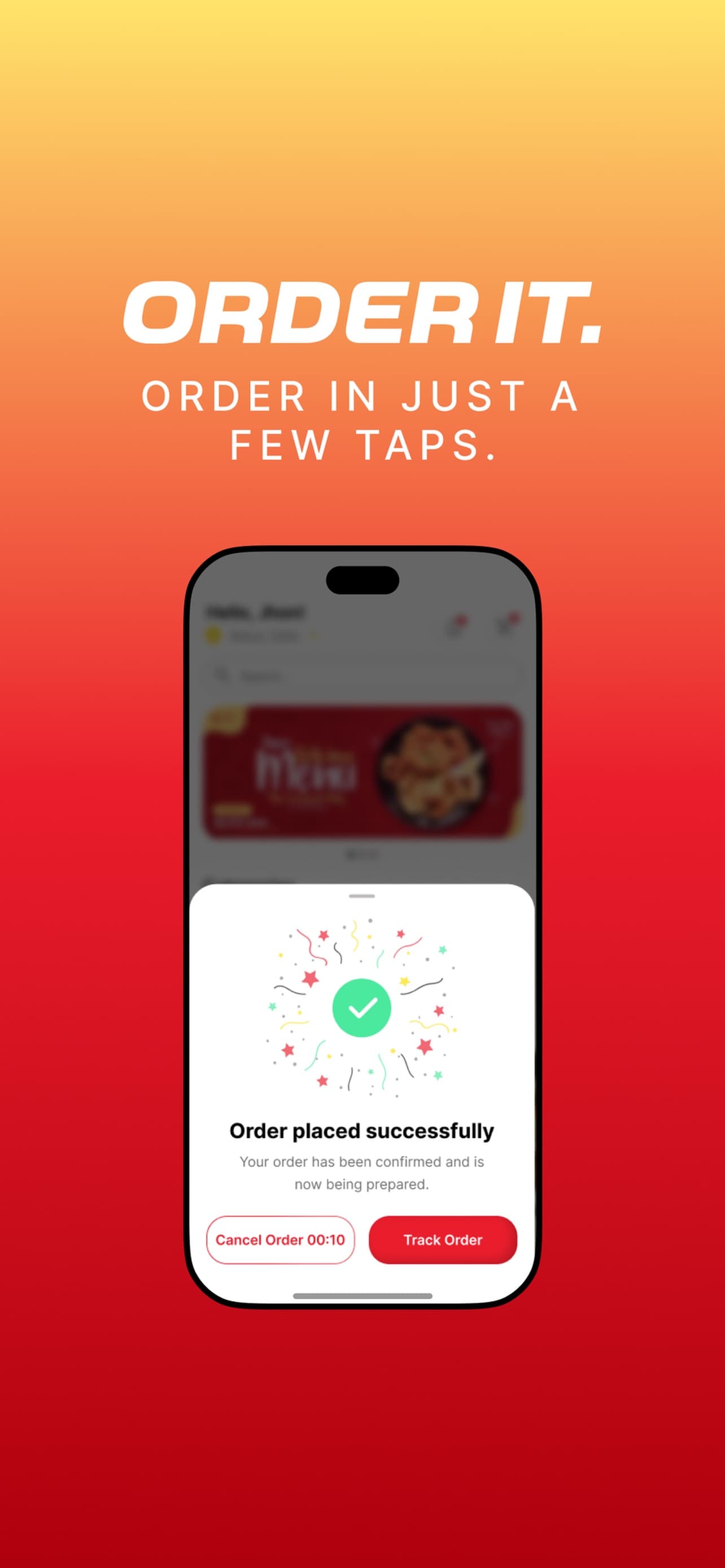 Jeye customer app: order it, order placed